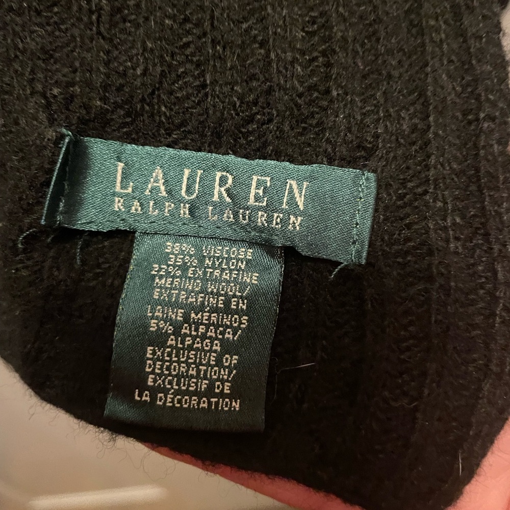 Ralph Lauren Merino/Alpaca Wool Blend Scarf/Wrap in Rich Black
